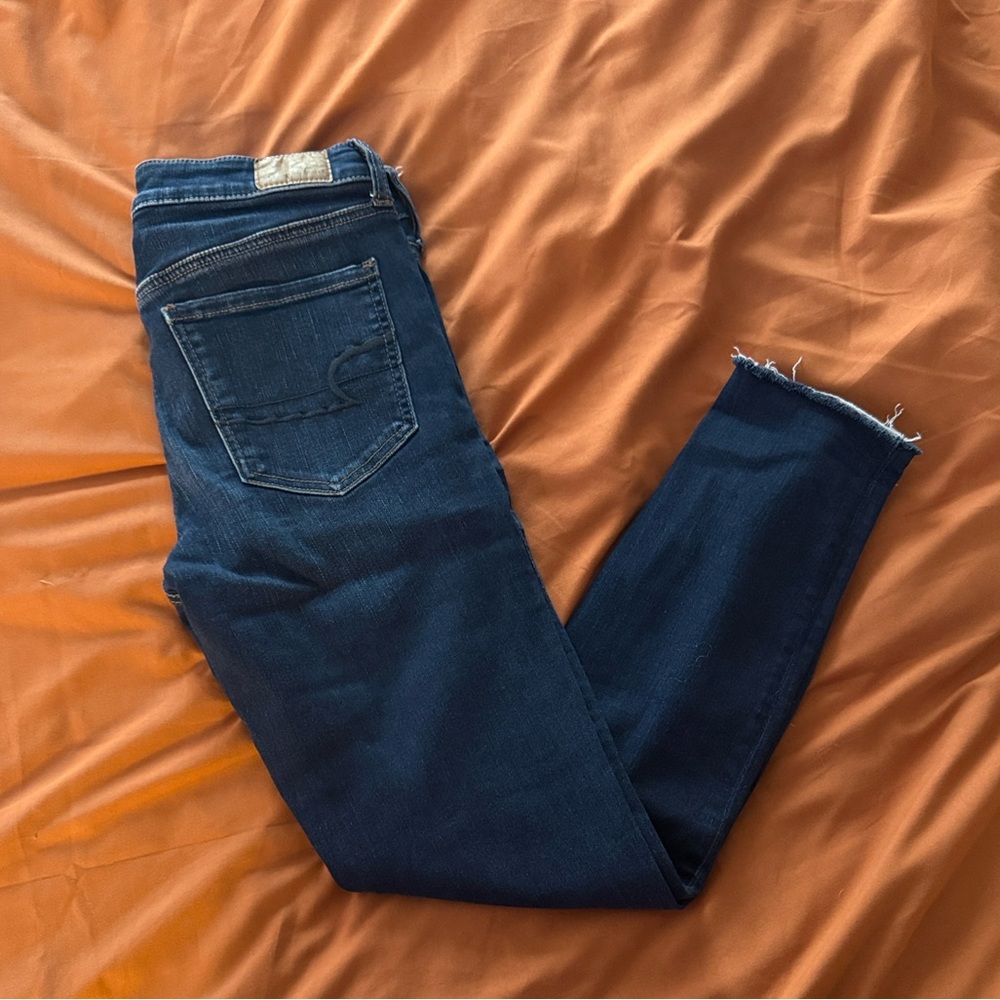 American Eagle Outfitters Women's Dark Blue Skinny Jeans